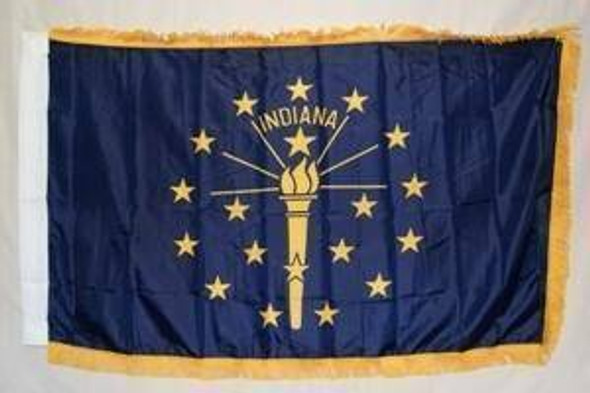 Indiana Nylon Printed Flag 3 x 5 ft. with Fringes