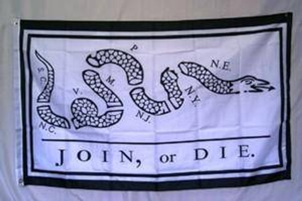 Join Or Die Flag - Nylon Printed - 3 x 5 ft.