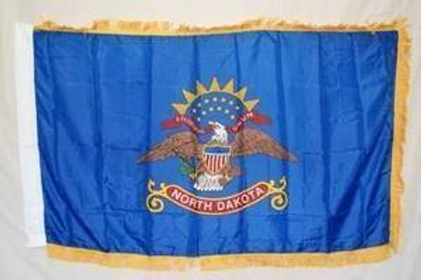 North Dakota Nylon Printed Flag 3 x 5 ft. with Fringes