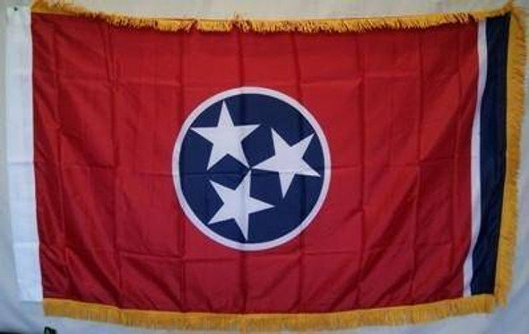 Tennessee Nylon Printed Flag 3 x 5 ft. with Fringes