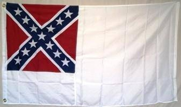 2nd National Confederate Flag Double Nylon Embroidered 4 x 6 ft.