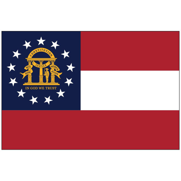 Georgia State Flag 2 ply Nylon Embroidered