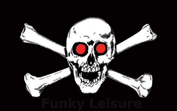 Jolly Roger with Red Eyes Flag 4 X 6 Inch pack of 10