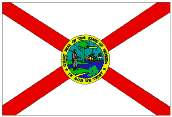 State of Florida Flag 4 X 6 inch on stick