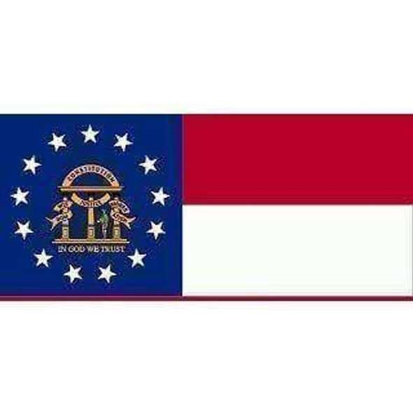 State of Georgia Flag 12 x 18 inch on Stick