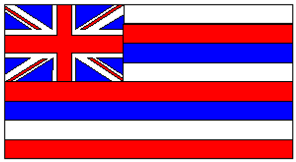 State of Hawaii Flag 4 X 6 inch on stick