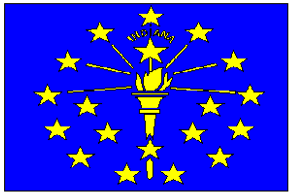 State of Indiana Flag 12 x 18 inch on Stick