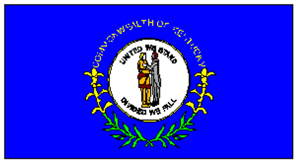 State of Kentucky Flag 12 x 18 inch on Stick