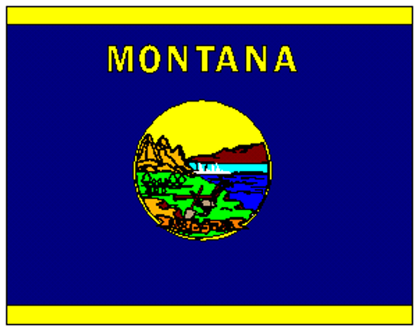 State of Montana Flag 4 X 6 inch on stick