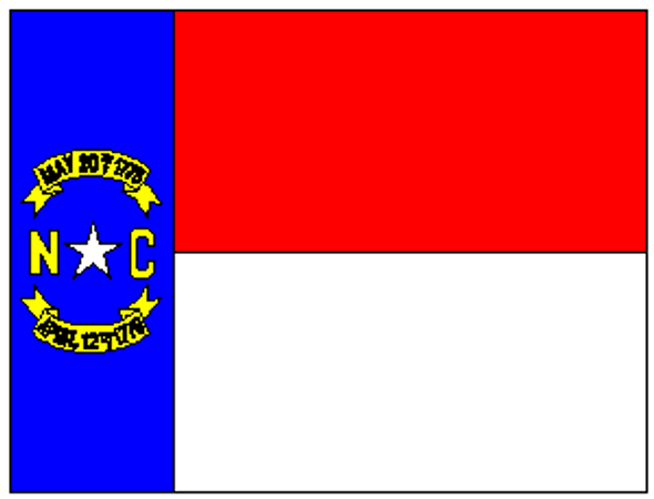 State of North Carolina Flag 12 x 18 inch on Stick