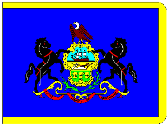 State of Pennsylvania Flag 4 X 6 inch on stick