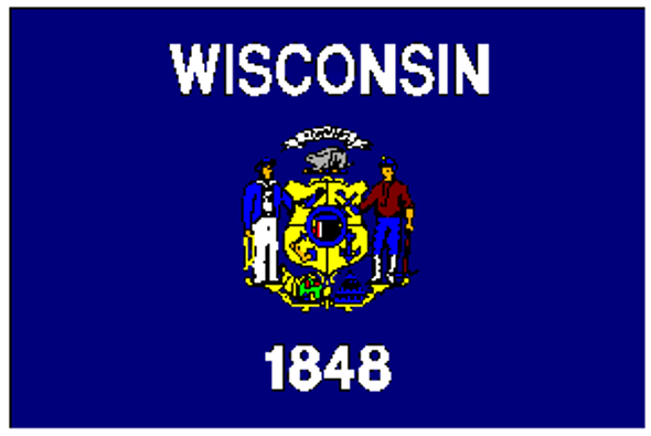 State of Wisconsin Flag 4 X 6 Inch pack of 10