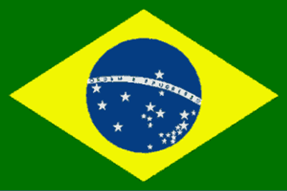 Brazil Flag 4 X 6 inch on stick