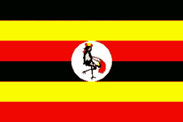 Uganda Flag 4 X 6 inch on stick