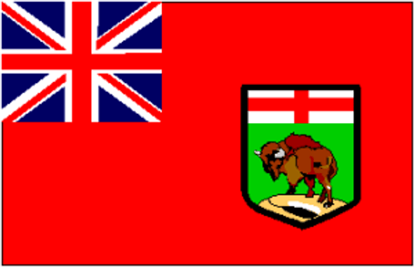 Manitoba Flag (Canada) 4 X 6 inch on stick