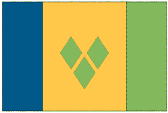 St. Vincent and the Grenadines 4 x 6 ft. Nylon Dyed Flag (USA Made)