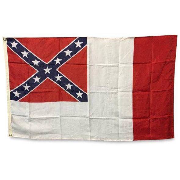 3rd National Confederate Flag Nylon Printed 3x5 Rough Tex