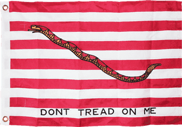 1st Navy Jack Don't Tread On Me Red Flag Double Nylon Embroidered 2x3 ft.