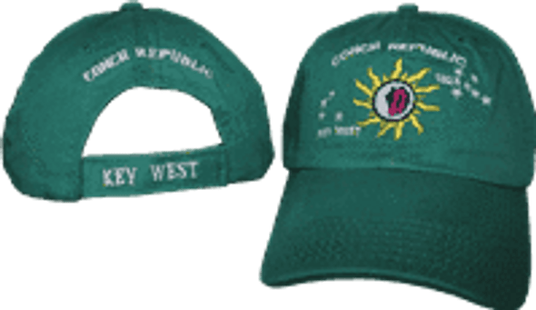 Conch Republic Forest Green Washed Cap