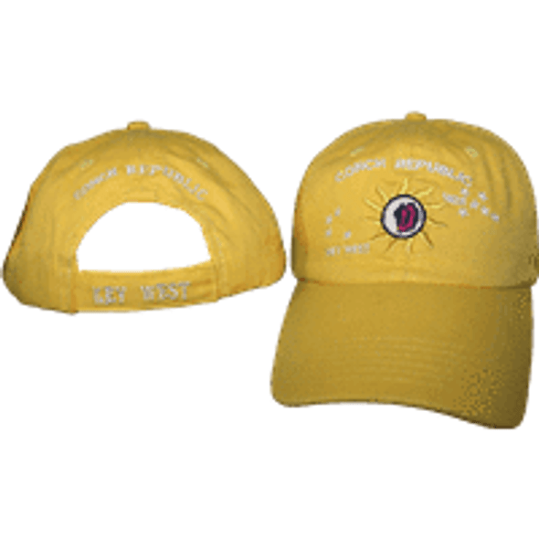 Conch Republic Lemon Yellow Washed Cap