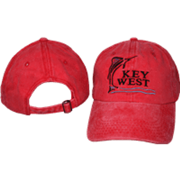 Key West Standing Fish Faded Red Cap