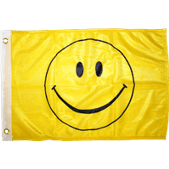 Smiley Face 12 X 18 in. w/grommets