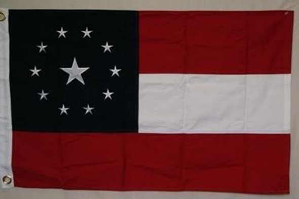 First National Confederate Flag - 11 Star - 1 in the Middle - Stars and Bars Cotton Flag 4 ft x 6 ft