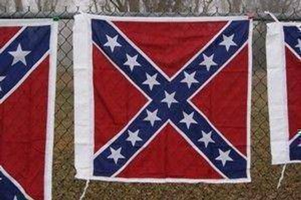 Artillery Cotton Confederate Flag with Sleeve and Ties 38 x 38 Inch