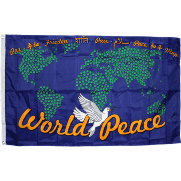 World Peace Flag Blue 3 X 5 ft. 100D Economical