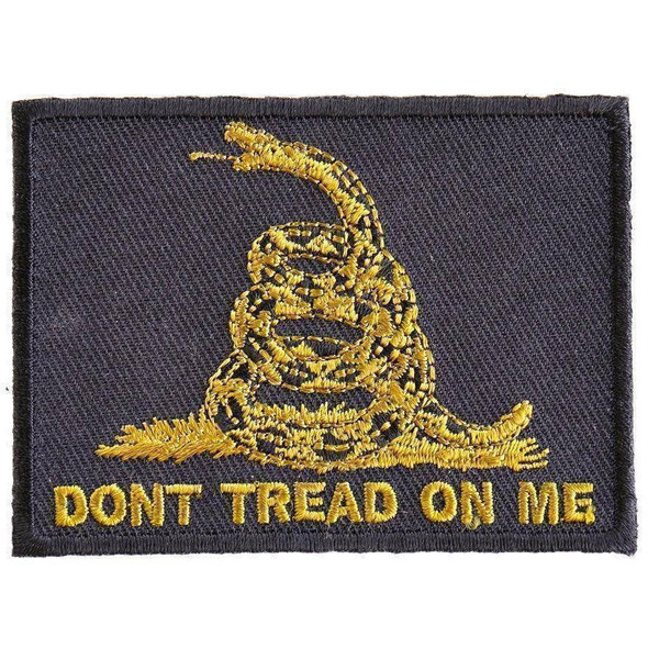 Gadsden Don't Tread On Me Green on Black 2" x 3" Iron On Patch