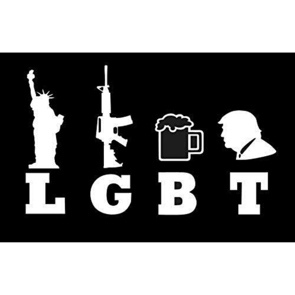 LGBT Liberty Guns Beer Trump Bumper Sticker