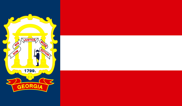 Old Georgia Flag 1906-1920 Nylon Printed Made in USA