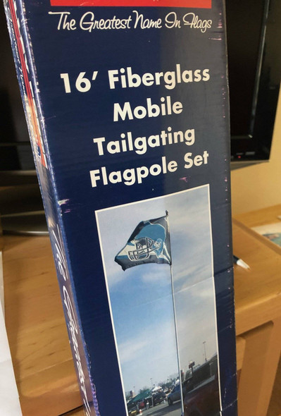 Telescoping Flag Tailgating Pole Kit - 16 ft Fiberglass Made in USA