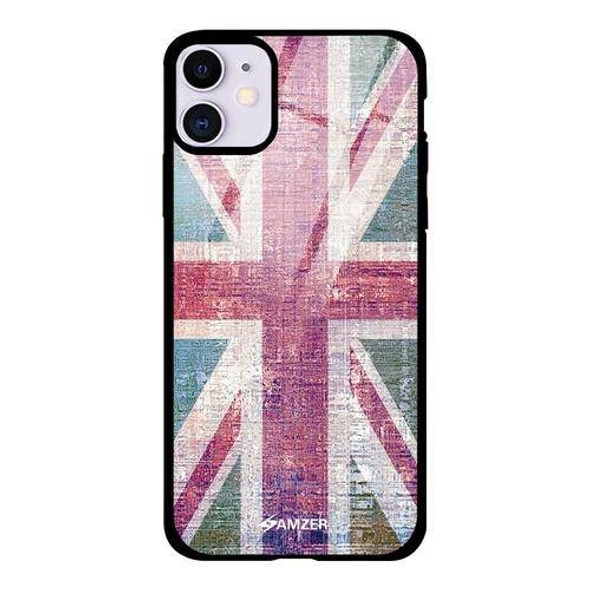 Glass Case Cover:UK flag- Wood texture