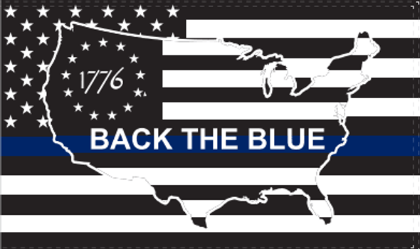 US Police Memorial Betsy Ross 1776 Thin Blue Line Flag 3x5 ft