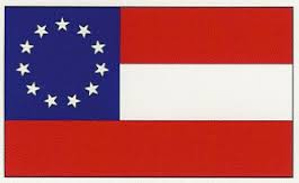 1st National Confederate 11 Stars Flag - Made in USA Stars & Bars