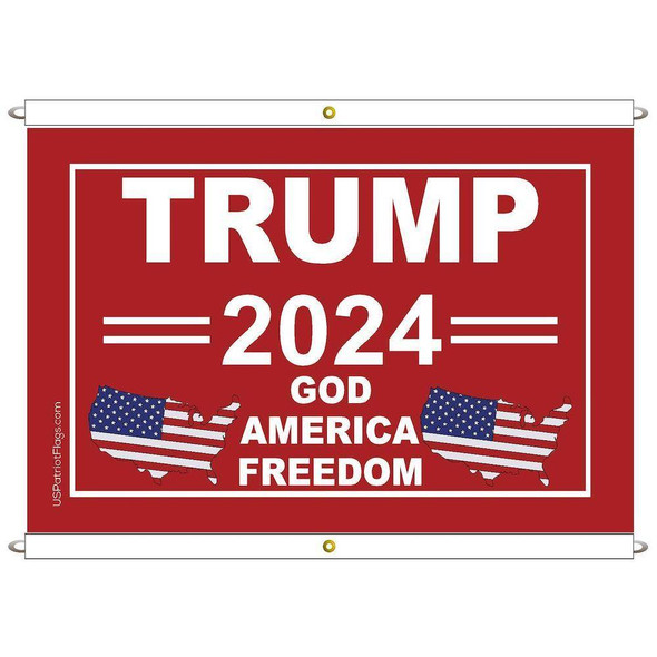 Trump 2024 God America Freedom Flag - Made in USA