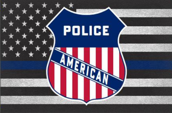 USA Thin Blue Line American Police Memorial Shield Flag - 3x5 ft Rough Tex