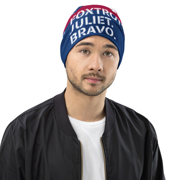 Foxtrot Julet Bravo Beanie with flag 