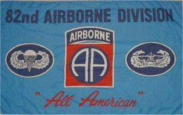 82nd Airborne (Blue) "All American" Flag 3X5 ft. Nylon Knitted