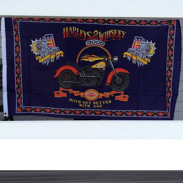 Harleys and Whiskey Flag 3x5 ft. Economical