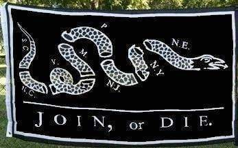Join Or Die Flag Revolutionary Black Tactical Flag 3x5 ft