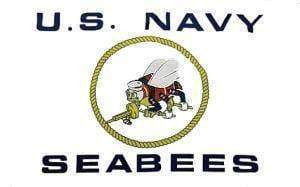 US Navy Seabees White Flag 3 X 5 ft. Standard