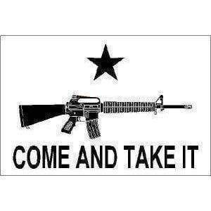 M4 Carbine Flag Come & Take It (White) 3x5 ft Economical