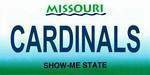 Missouri State Background License Plate - Cardinal