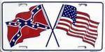 Confederate / USA Crossed Flags USA Made License Plate