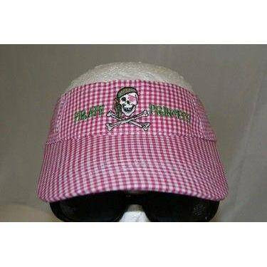 Gingham Pirate Princess Pink Visor