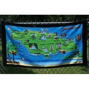 Jamaica Map Beach Towel