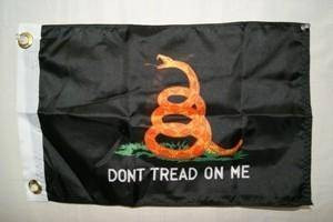 Black Gadsden Flag 12 x 18 inch with grommets