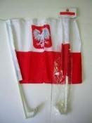 Old Poland with Eagle Single Sided Car Flag
